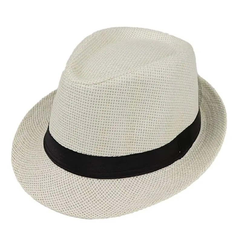 Trendy Unisex Fashion Summer Casual Fashion Beach for Sun Straw Panama Hat Cowboy Breathable Hat Sunproof Straw