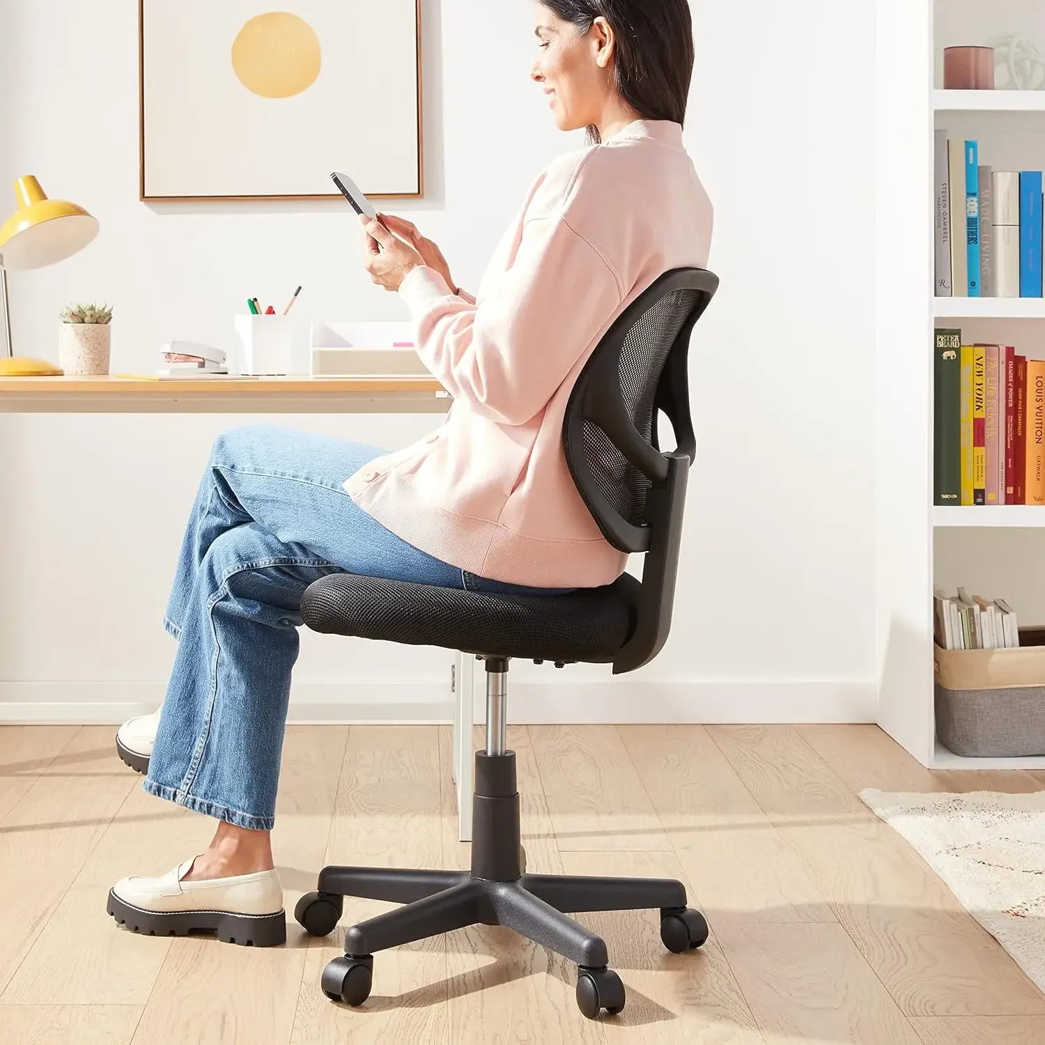 

Office Computer Task Desk Chair, Low-Back, Pneumatic Seat, Breathable Mesh, Adjustable, Swivel