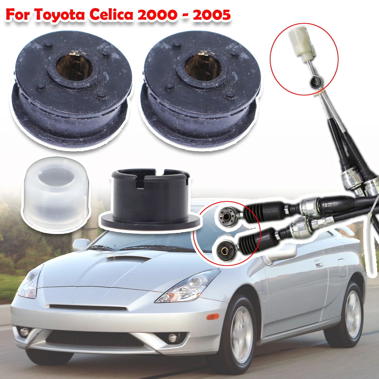 수동 기어박스 변속 케이블 연결 부싱, 시프터 레버 선택기 로드 연결 부싱, Toyota Celica 2000 2001 2002 - 2005