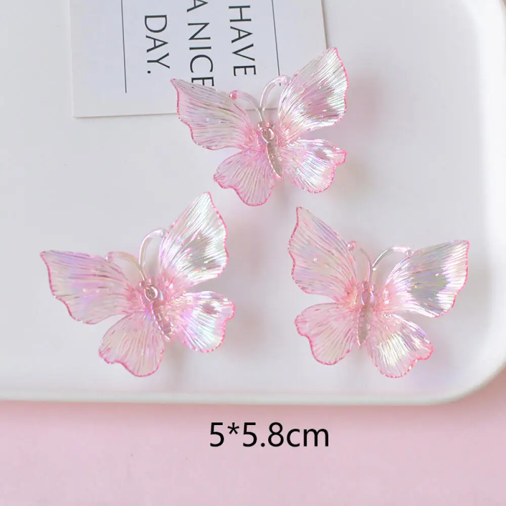 10 Pieces of Transparent Colored Butterfly Jewelry Hair Accessories Shoes Clothing Decoration Accessories DIY Accessories