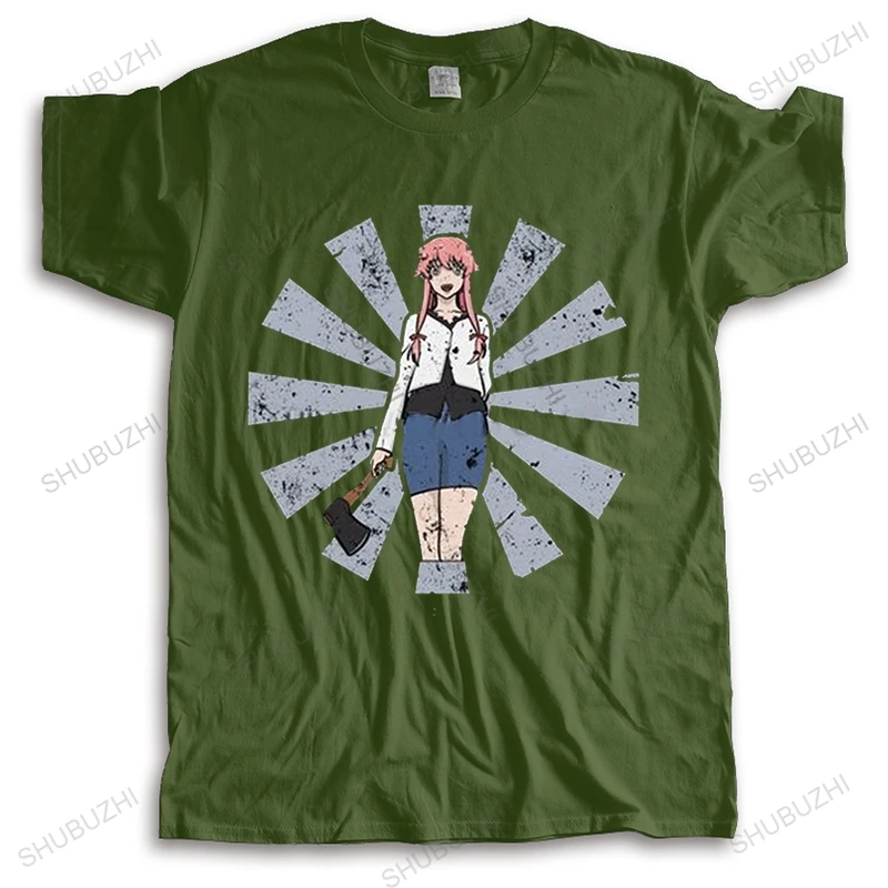 Yuno Gasai Retro Japanese Future Diary T Shirt Men Cotton Tshirt Stylish Tee Tops Short Sleeve Japan Manga Mirai Nikki T-shirt