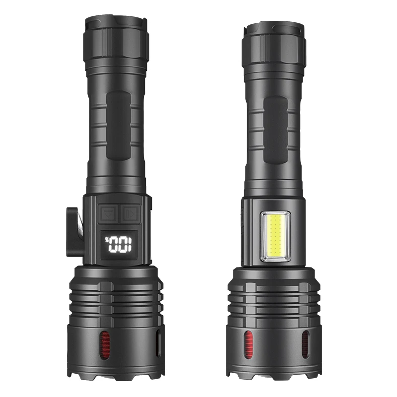 High brightness high-power LED waterproof flashlight camping flashlight 6 multifunctional lighting methods telescopic zoom