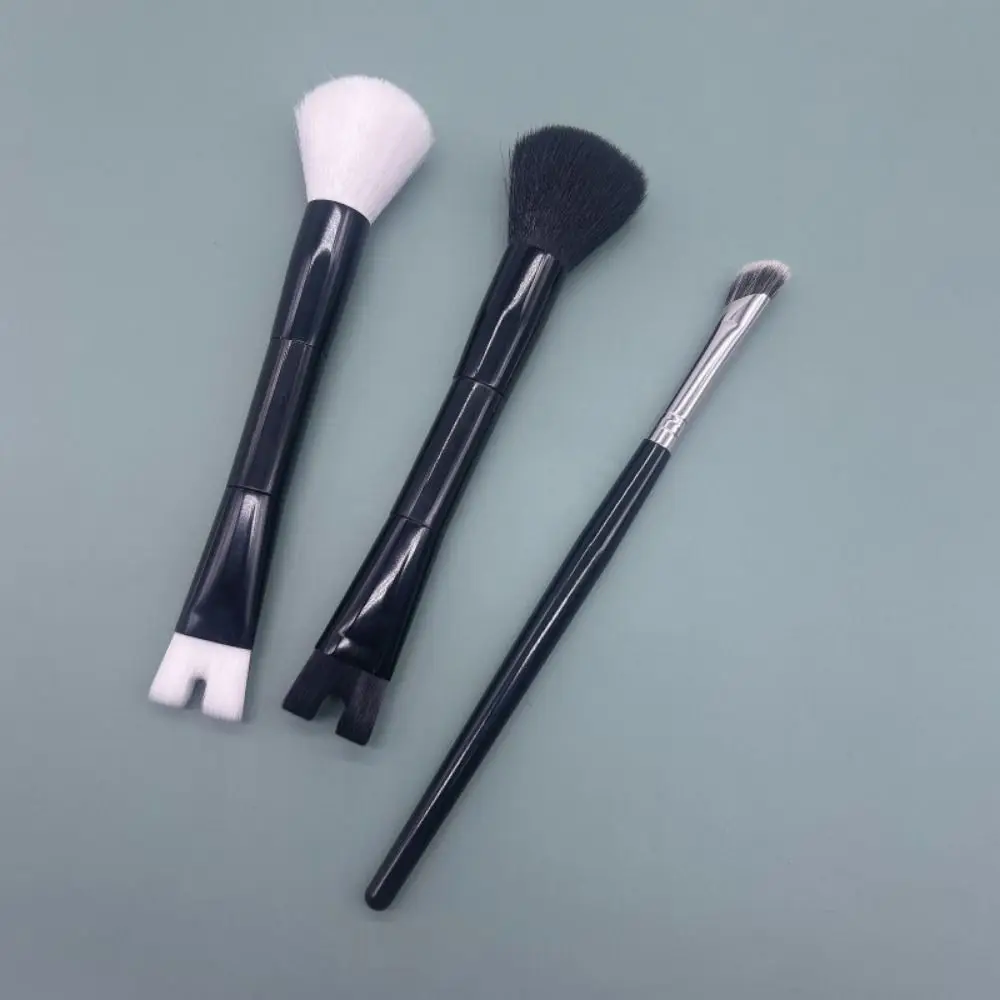 2 pçs cabeça dupla nariz contorno escova conjunto portátil 2-em-1 sombra em pó escova em forma de u nariz escultura escova de maquiagem ferramentas de beleza