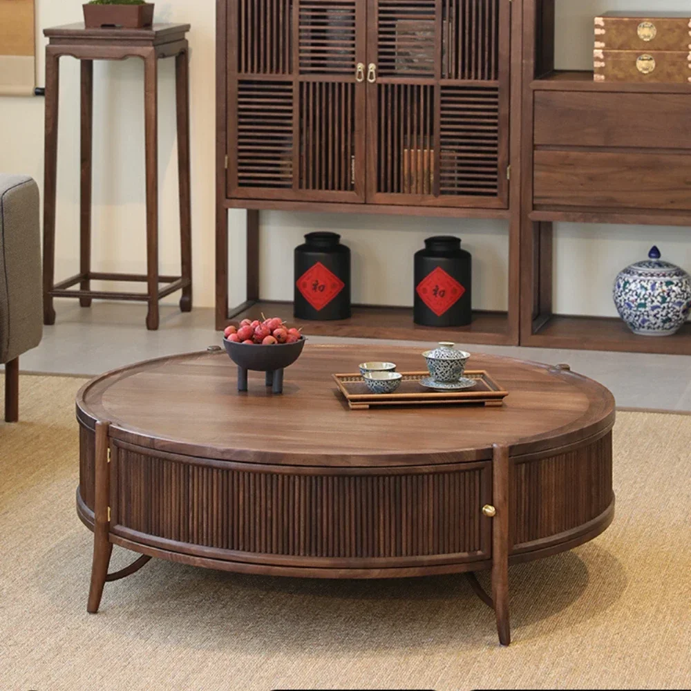 

Round Tea Table Solid Wood Living Room round Coffee Table