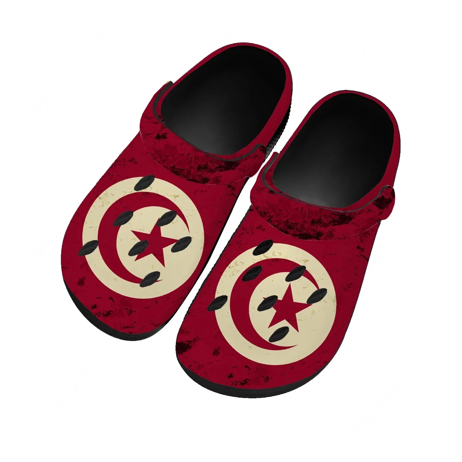 

Водонепроницаемые сабо с флагом Туниса для мужчин, женщин и подростков, высококачественные, для дома и сада, индивидуальные сандалии, пляжные дышащие тапочки с отверстиями