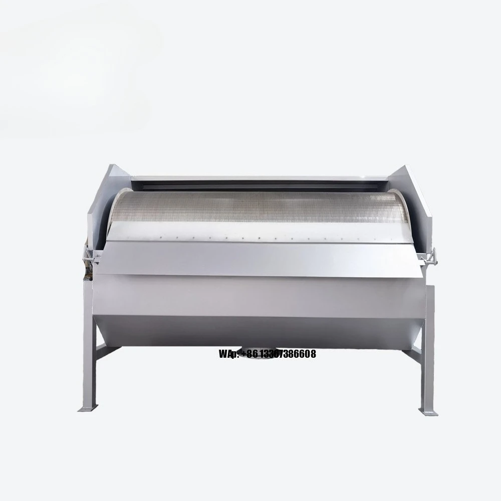 

High Performance Industrial Rotary Drum Screen Filter Machine 304 Stainless Steel PLC Motor Pump Gear ISO9001 Certified