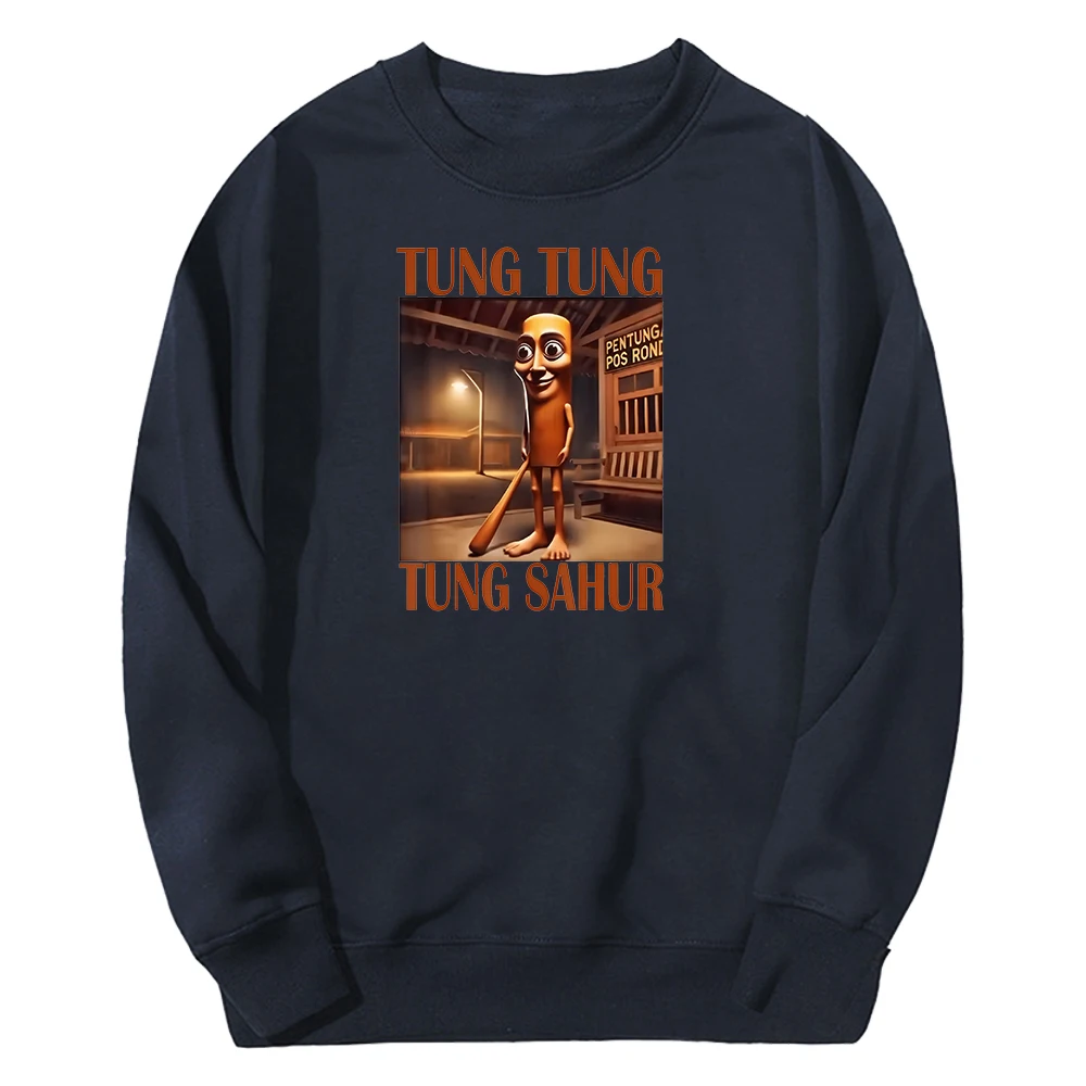 GF Brainrot الحيوانات Tung Tung Tung Sahur Merch Crewneck كم طويل الشارع الشهير الرجال النساء البلوز البلوز مضحك الملابس #4