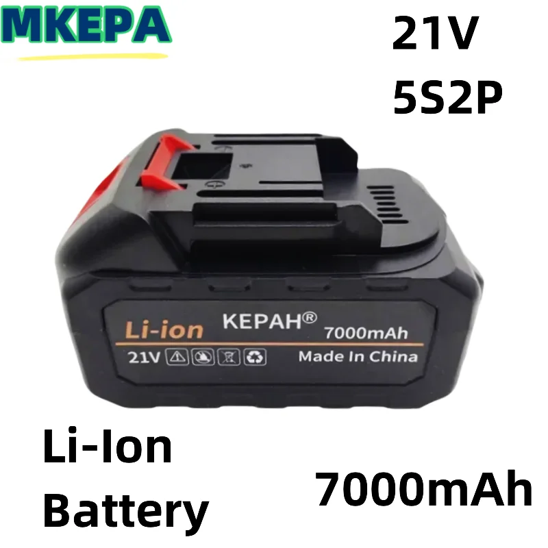 New 21V 7000mah fast charging lithium-ion battery for electric tools,charger, suitable for BL1850, BL1840, BL1440 (196391-6)