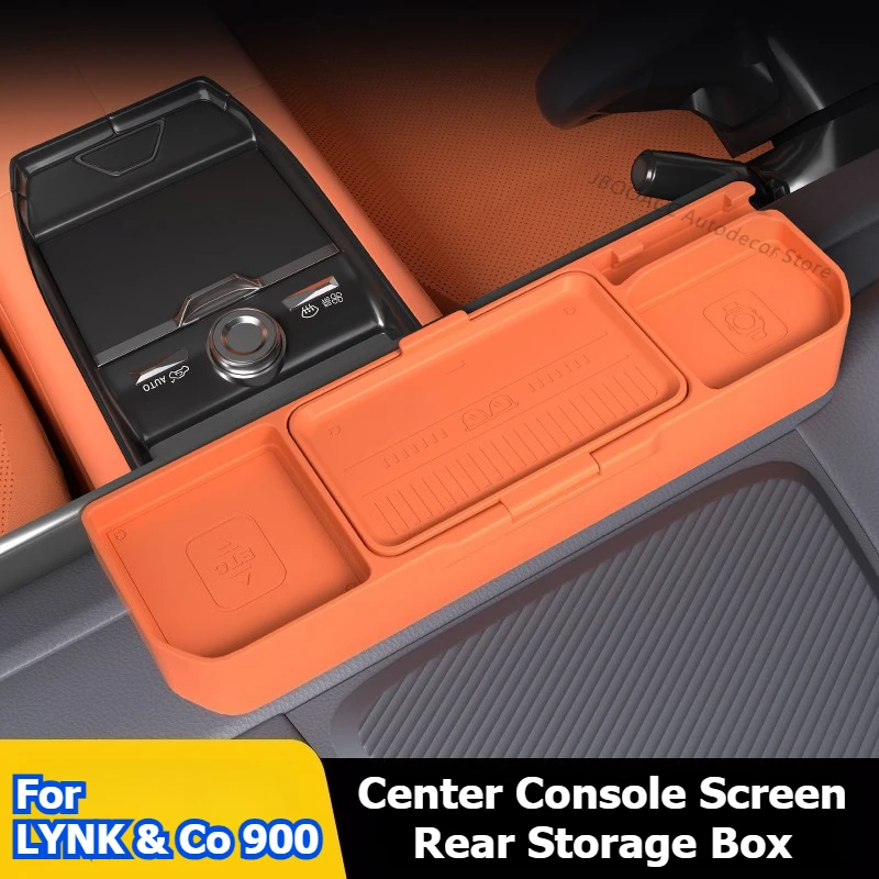 ‌For LYNK & Co 900 Center Console Screen Rear Storage Box Multi-Function Silicone Organizer Tray Anti-Dust Interior Accessories