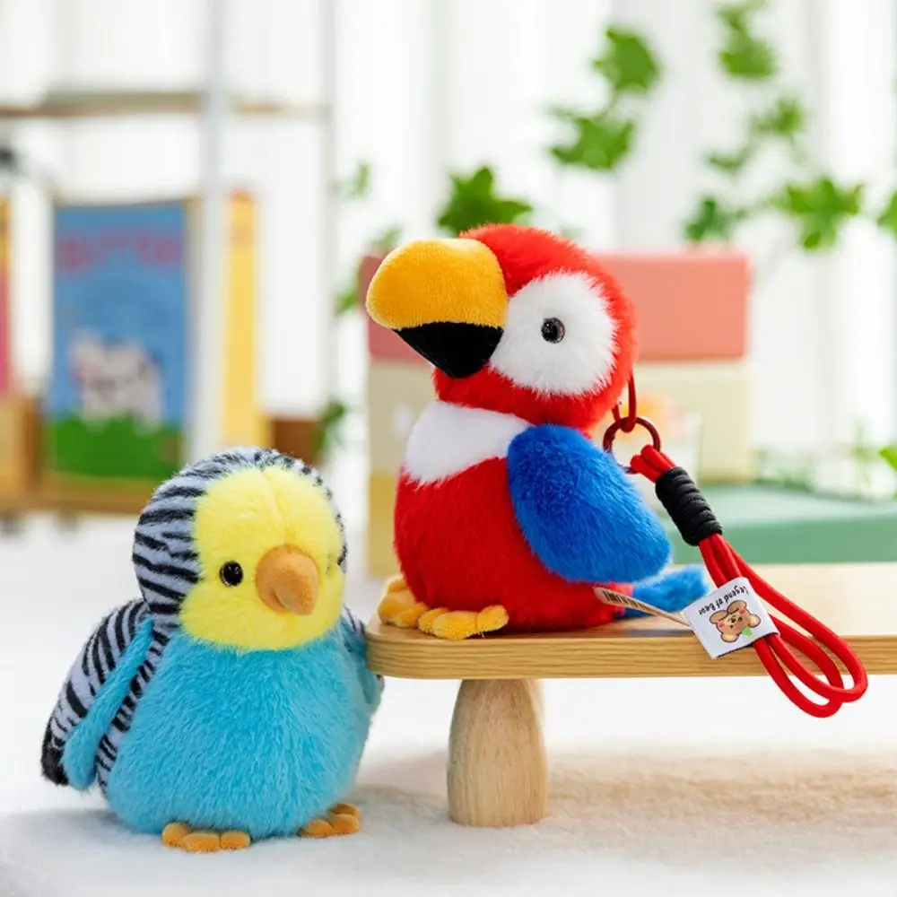 10 stijlen schattige dierenvogel sleutelhanger simulatie mus vogel pop hanger realistische kawaii harige vogels sleutelhangers tas hanger