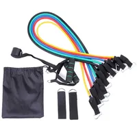 11pcs/set Resistance Bands Set Yoga Exercise Fitness Band Rubber Loop Tube Bands Gym  Pilates Yoga Brick Workout Equipments