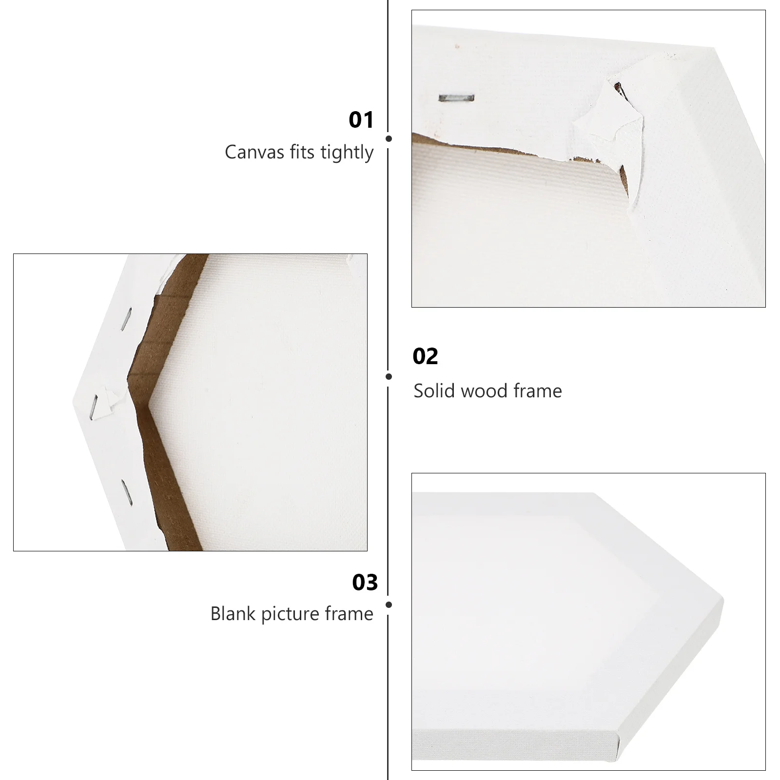 

3pcs Blank Oil Painting Canvas Panels Hexagon Stretched Boards For Artists Diy Painting Supplies Art Drawing Board Beginners