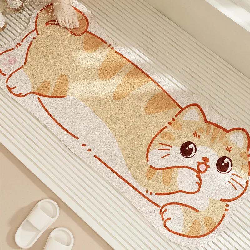 Cartoon Animal Bathroom Anti Slip Floor Mat Bath Specific Foot Pads for Children Adults Soft Drainage Shower Anti Fall Carpet
