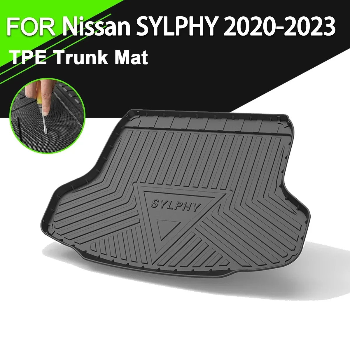 Car Rear Trunk Cover Mat Rubber TPE Non-Slip Waterproof Cargo Liner Accessories For Nissan SYLPHY 2020-2023