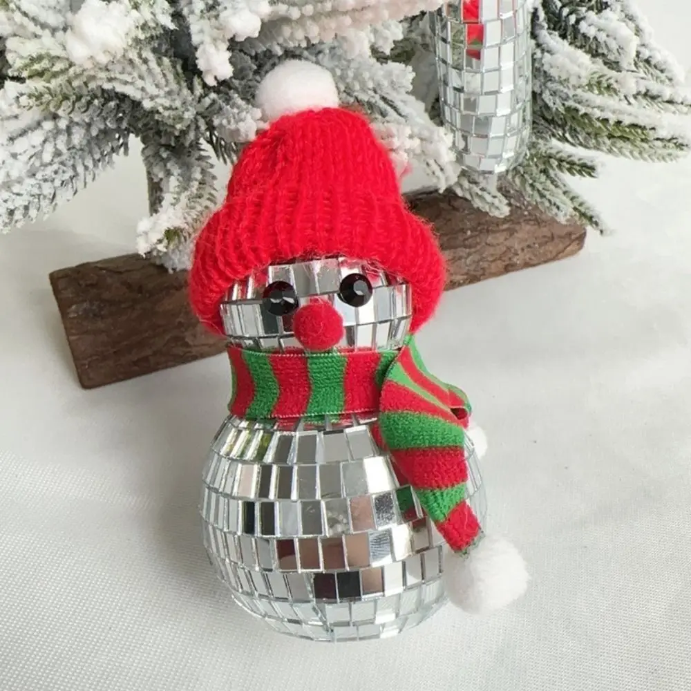 2024 Exquisite Hooded Snowman Ornaments Creative Cute Christmas Glass Decorations Disco Snow Stick Pendant