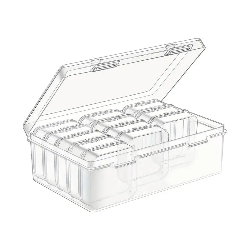 

Bead Box Organizer 15 Grids Clear Nail Accessory Organizer With Hinged Lid Portable Rectangle Holder For Bracelets Jewelry