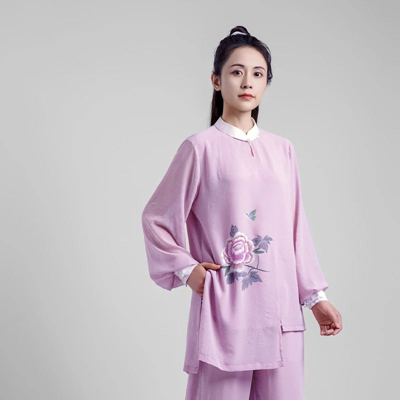 Women's Elegant Martial Arts Clothes Tai Chi Uniform Kung Fu Performance and Competition Costume Traditional Chinese Style