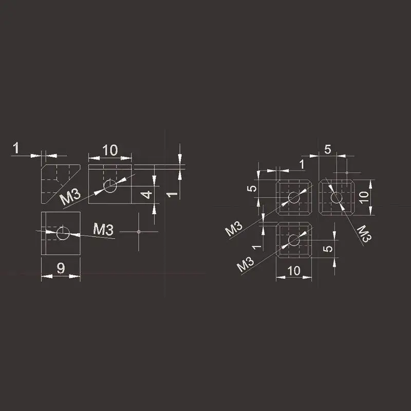 Aluminiumlegierungs-Würfel-Winkelmuttern-Set mit hochpräziser, rostbeständiger Oberfläche, perfekt für 3D-Drucker-DIY-Rahmenmontageprojekte. – Detail 13