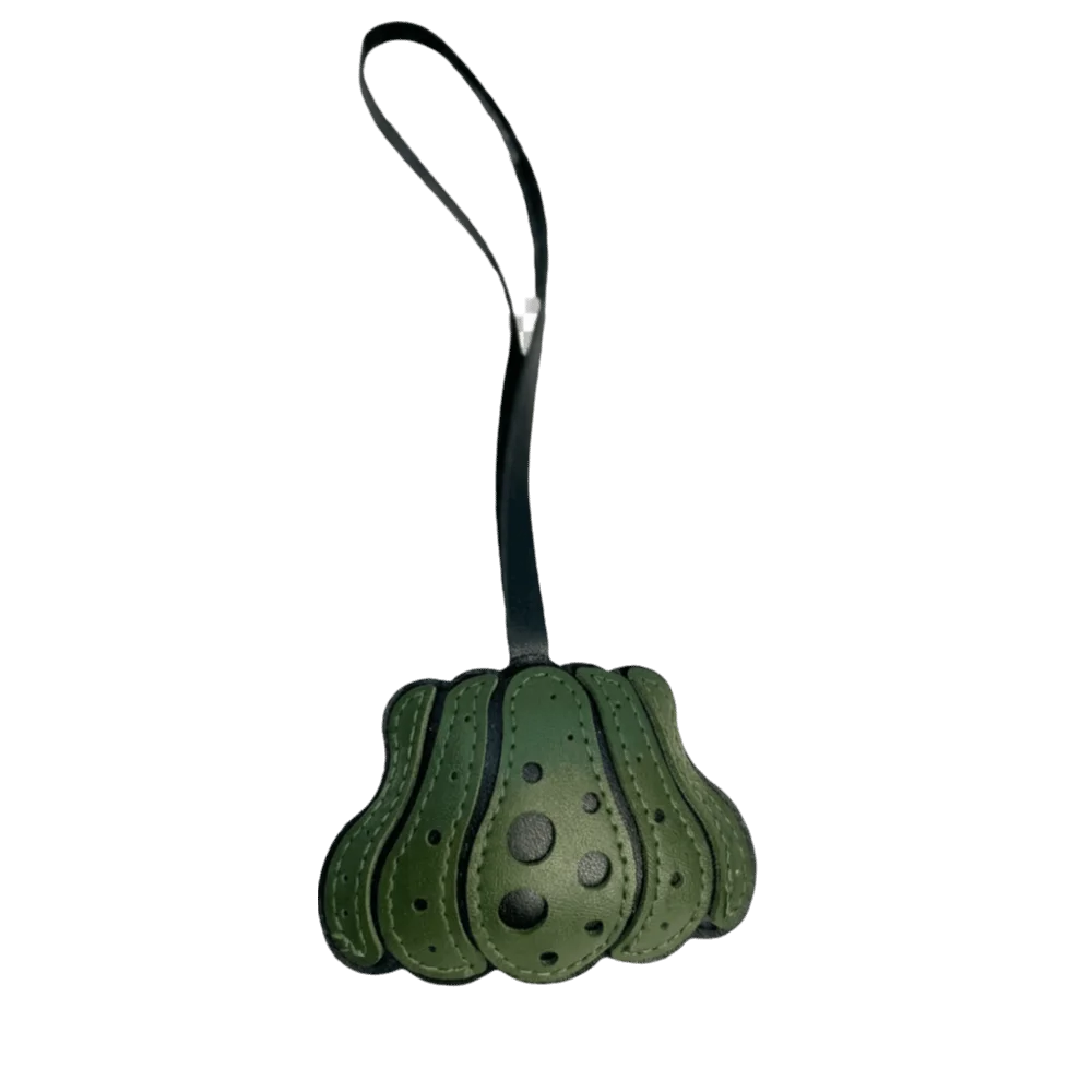 Fashion Solid Color Pumpkin Keychain Polka Dot Leather Halloween Bag Pendant Charm Key Ring Beg Accessories Bag Charm