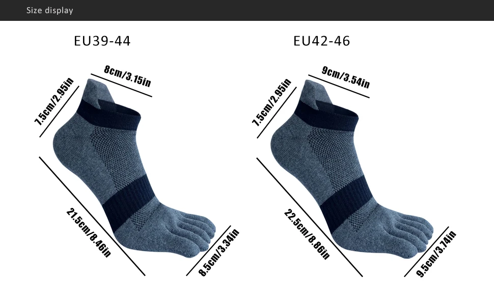 Große Zehensocken in Übergröße, Sport-Mann-Mesh, atmungsaktiv, Kompression, schweißabsorbierend, Fitness, elastisch, fünf Finger-Söckchen für Studenten – Detail 2