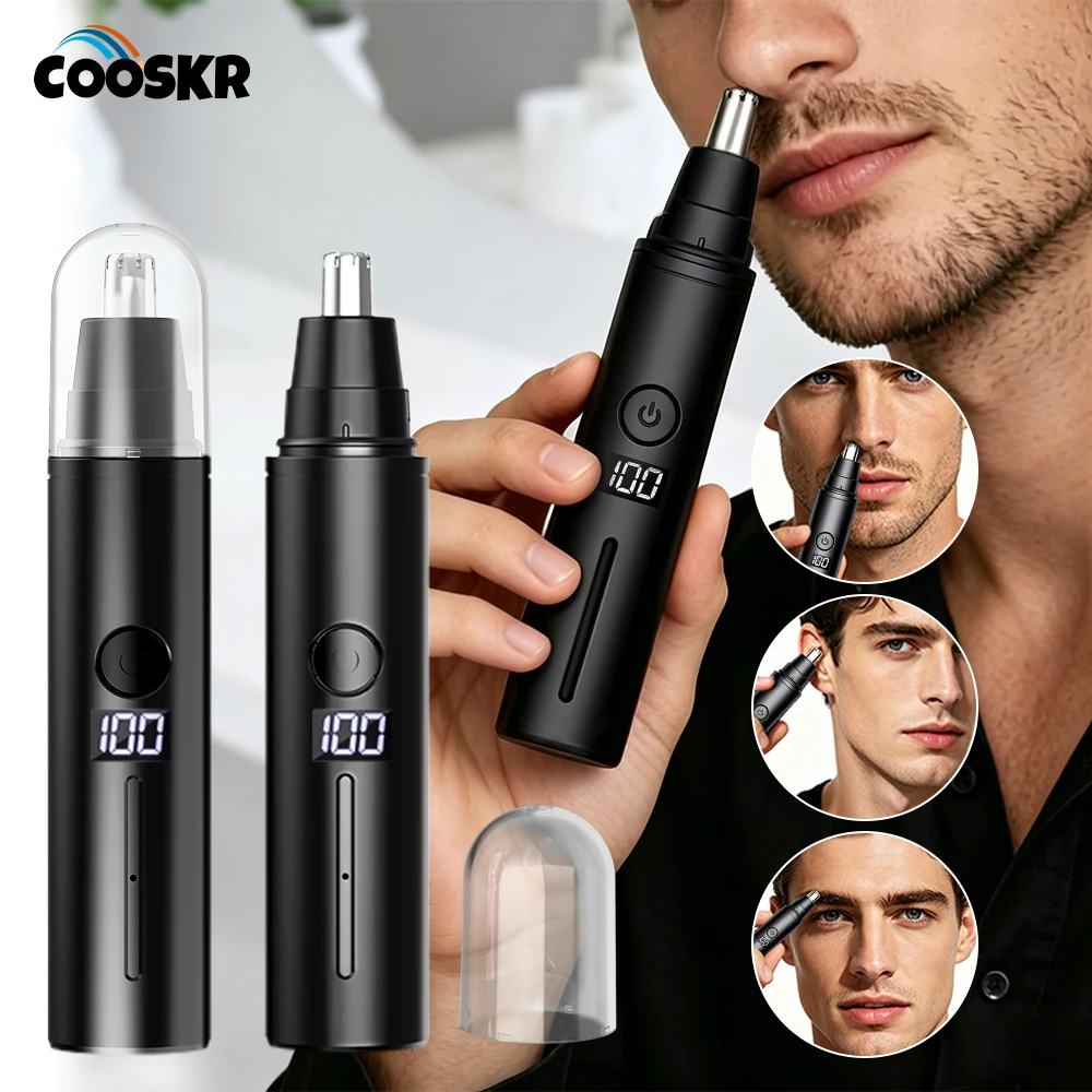 Portable Electric Nose Hair Trimmer USB Rechargeable Pocket Mini Nose Hair Removal Shaver For Men's 3in1 Ears Nose Hair Clipper