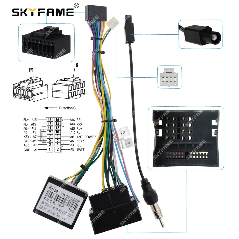 SKYFAME سيارة الأسلاك تسخير محول Canbus صندوق لفولكس واجن جولف بيتل لافيدا توران بولو باسات رائع اليتي اوكتافيا VW-RZ-08