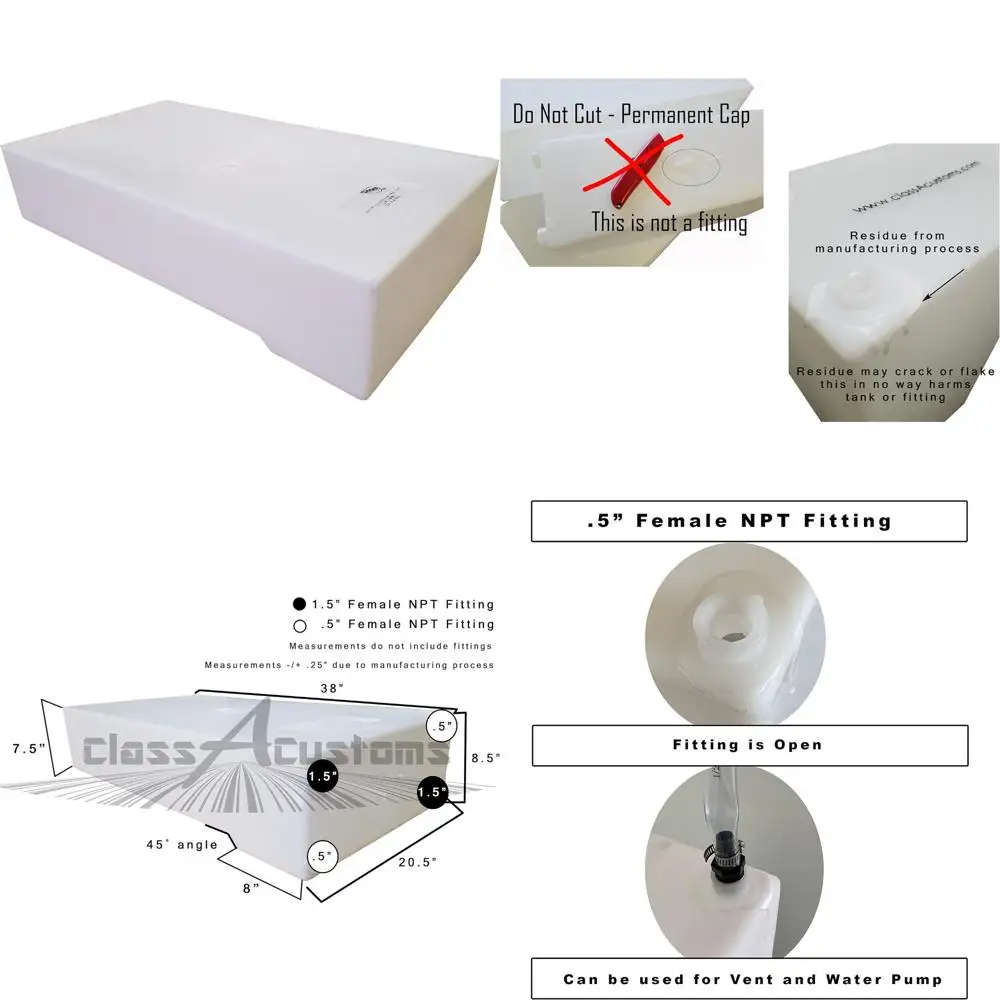 25 Gallon RV Fresh & Gray Water Tanks - Undermount Concession Model UM-2500