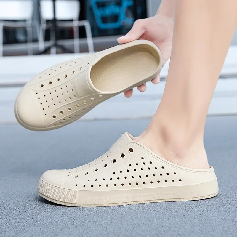 Summer Big Kid Unisex Wading Sandal Slipper Water Hole Shoe Soft Bottom Sandal Beach Non-slip Men Women Half Trailer Cavern Shoe