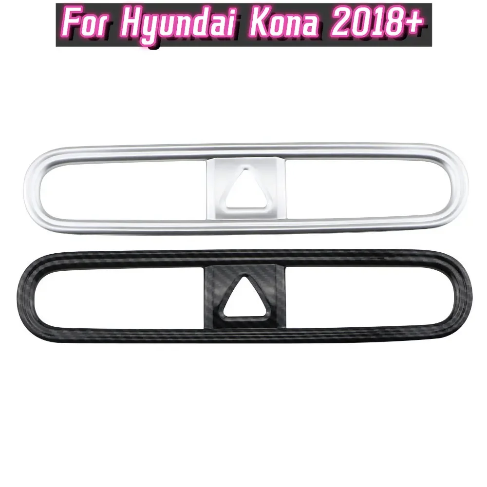 For Hyundai Kona 2018 2019 2020 Accessories ABS Chrome Car Center Console Air Vent Outlet Cover Trim Sticker
