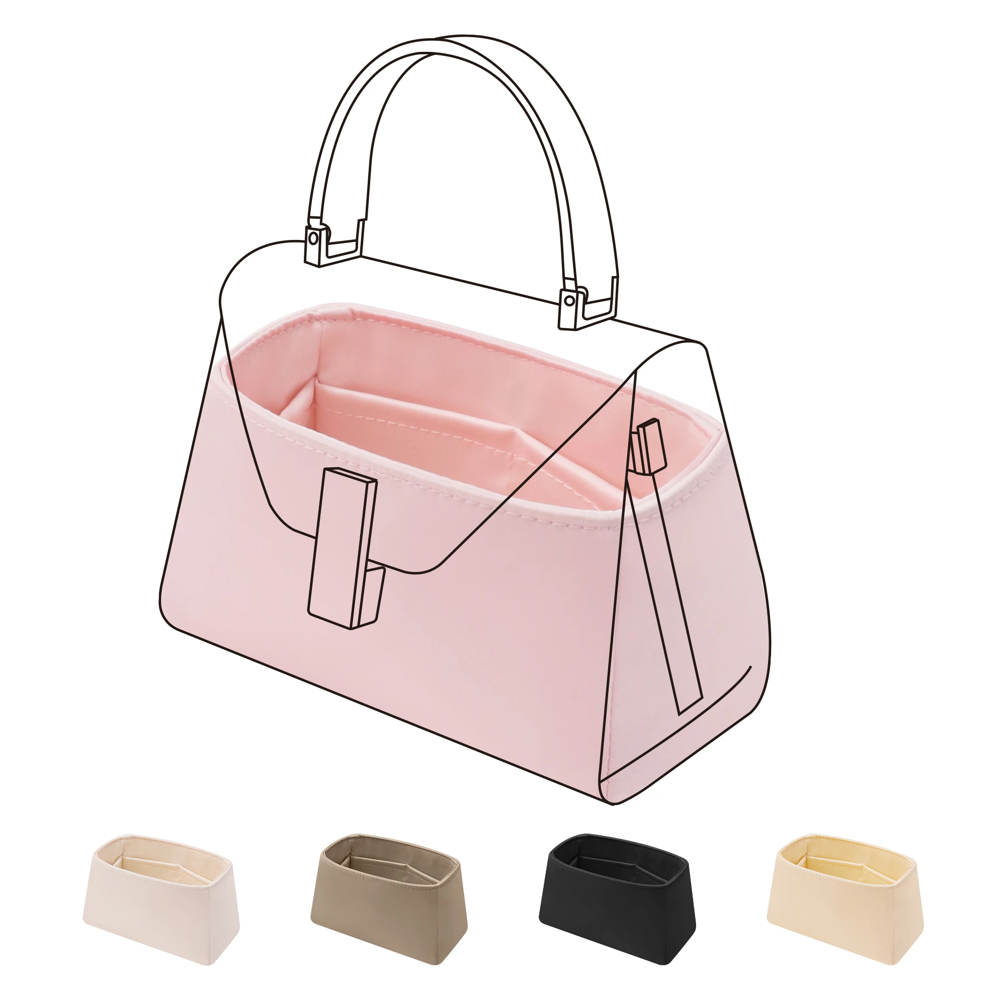 dgaz-silk-purse-organizer-insert-fits-valextra-iside-bags，silky-smooth-bag-organizer，luxury-handbag-tote-shaper