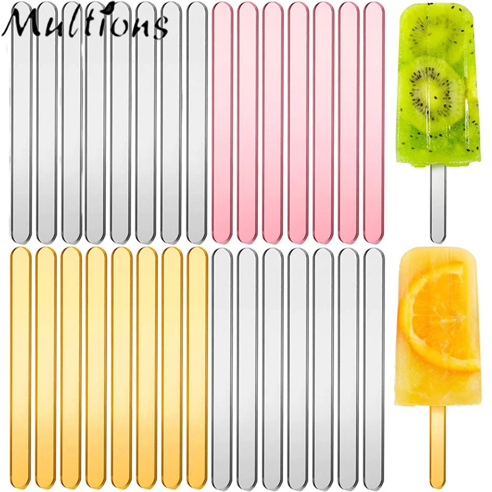 

10/20Pcs Acrylic Reusable Ice Cream Sticks Popsicle Sticks Creamsicle Cakesicle Cake Candy Pop Sticks For Ice Lollies DIY Crafts