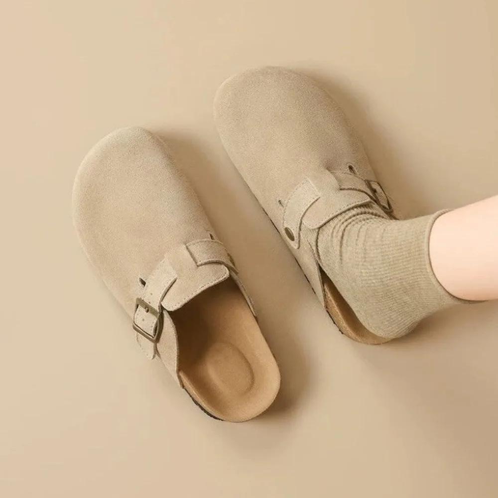 35-43 حجم جديد وصول المرأة البقرة المدبوغ النعال الفلين وحيد ربيع الخريف أنيق الرجعية زلة مقاومة النعال النسائية غير رسمية #2