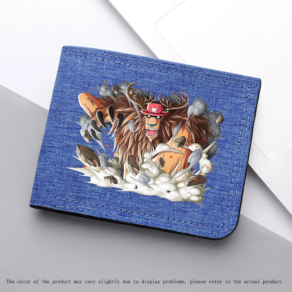 Portfel z motywem anime One Piece, figurka Tony Tony Chopper, krótki portfel, składany, duża pojemność, męski etui na karty