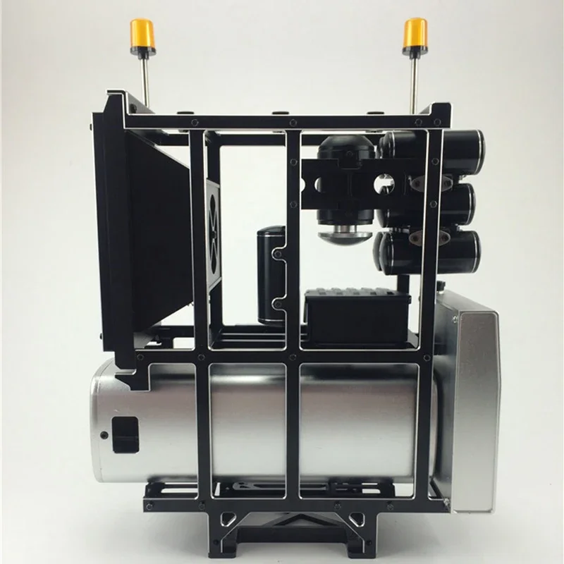 All Metal Heavy Equipment Rack Bracket with Light Decoration for 1/14 Tamiya RC Truck Man Scania Actros Volvo Lesu Hercules