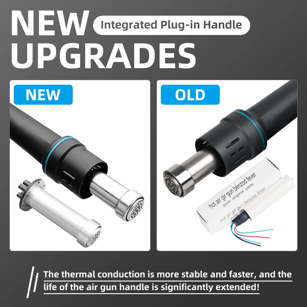 SUGON 8610 DX PRO 1000 واط محطة لحام شاشة ديجيتال دوامة مسدس هواء ساخن عالية الطاقة الحرارة بندقية PCB SMD بغا أدوات إصلاح الهاتف #2