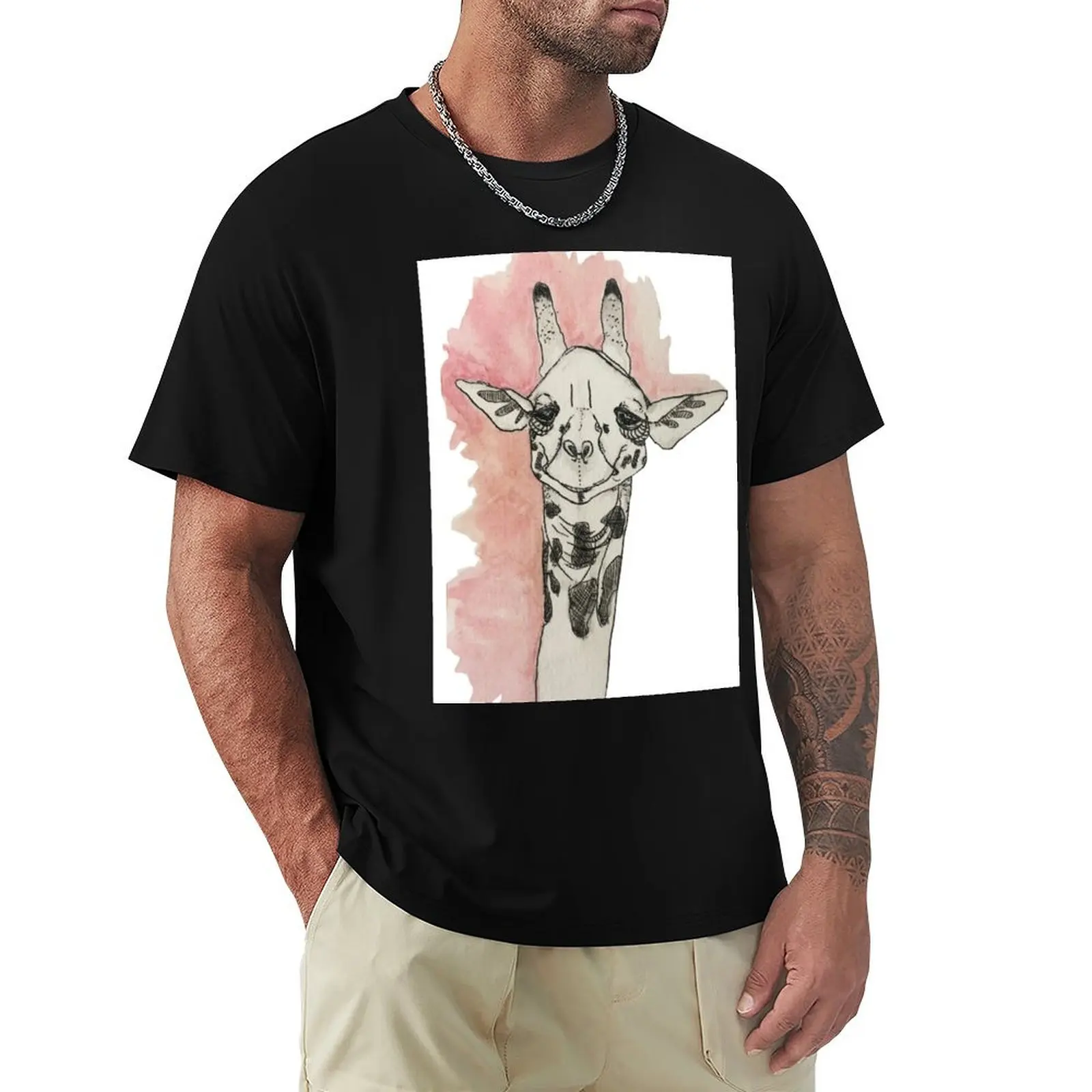 

happy little giraffe T-Shirt Short sleeve tee baggy shirts luxury designer shirts graphic tee T-shirts for men cotton