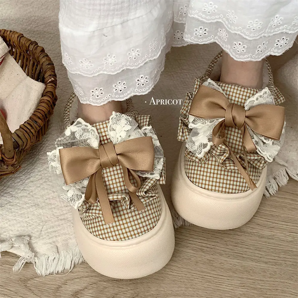 

Women Home Slippers Sweet Bow Women's Cotton Slippers Winter New Wear Soft Thick Bottom Lolita Cotton Shoes