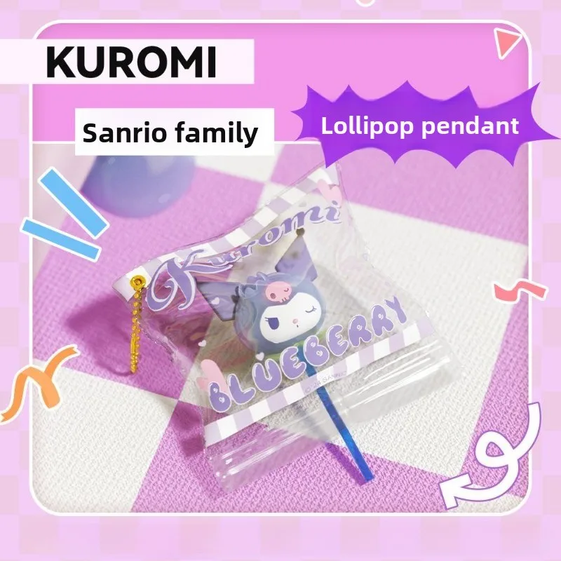 Kawaii Hello Kitty My Melody Kuromi Cinnamoroll Lollipop pendant Cute cartoon bag pendant Cute key phone pendant Holiday gift view 5
