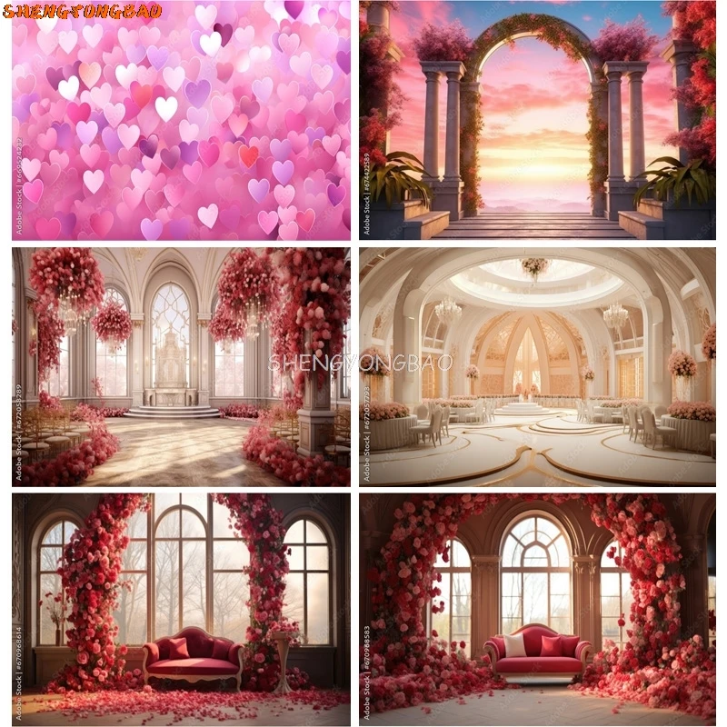 Фон для студийной фотосъемки с изображением празднования свадьбы