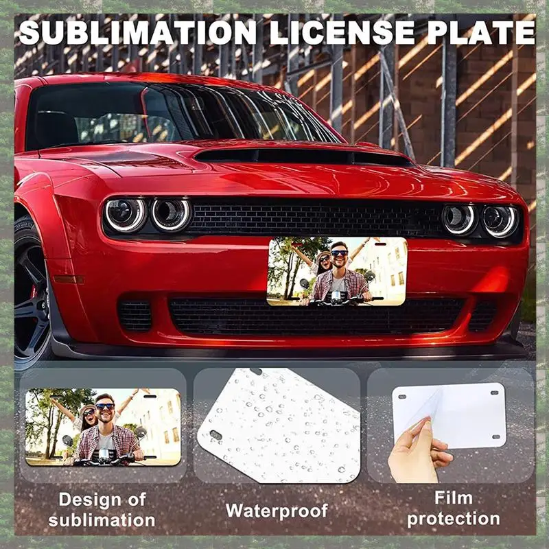 14Piece Sublimation License Plate Blanks, Automotive Sublimation License Plates Tag Thickness 0.65Mm Metal White