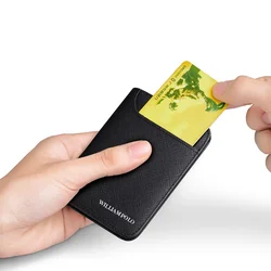 Leather Wallet men's ultra-thin mini men's wallet leisure business multi-functional short wallet gift box set WILLIAMPOLO