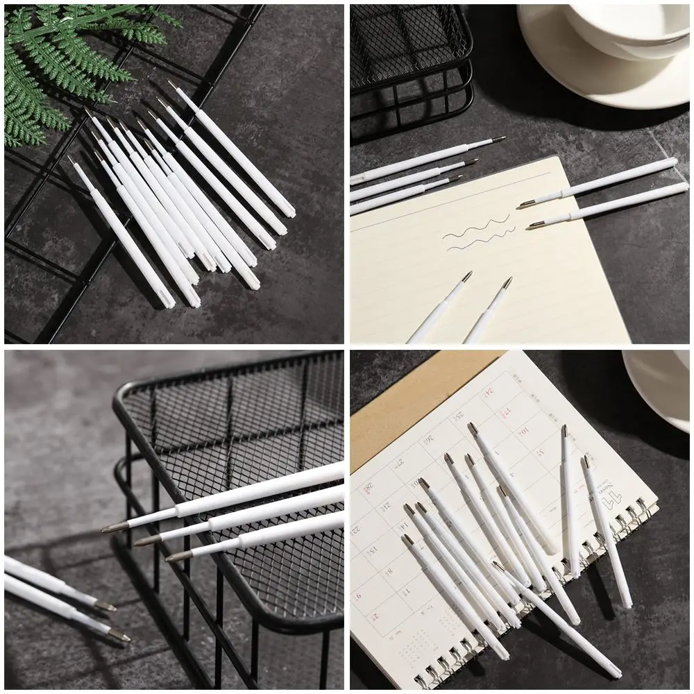 10 Pcs/lot Business Supplies Large-capacity Signature Press Pens Core Ballpoint Pen Refill Writing Tool Replacement Lead