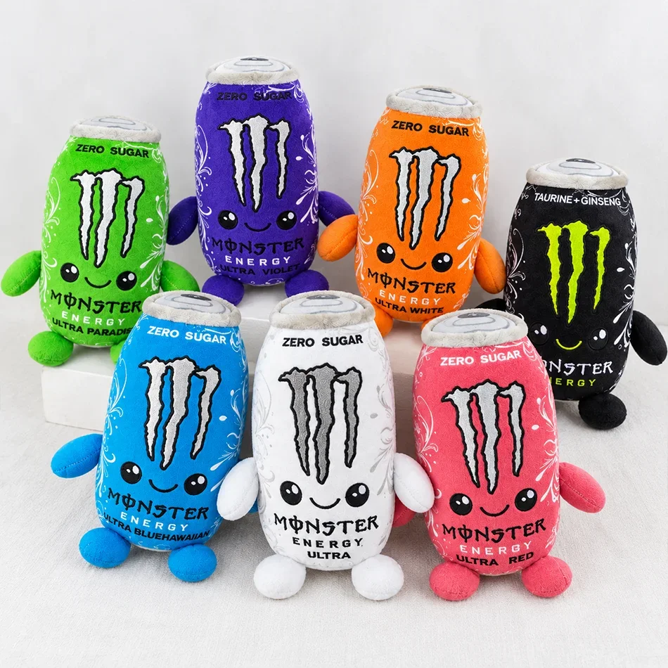 HOT White Energy Monster Drink Simulation CanPlush Toy, New Cute Soft Stuffed Doll Figure, Home Decorand Gift for Friend Orname