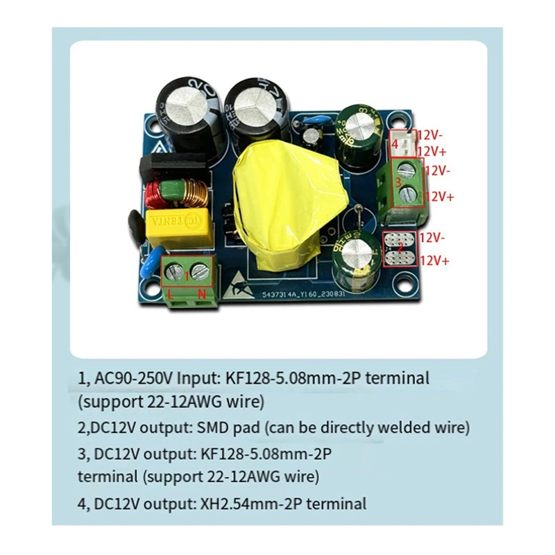 AC-DC Galliumnitride Geïsoleerde Schakelende Voedingsmodule/12V 3.3a/40W Multifunctionele Gemaksmodule Duurzaam Gemakkelijk Te Gebruiken