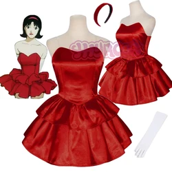 Anime perfekte blaue Kirigoe Mima Cosplay Kostüm erwachsene Frauen rotes Kleid Uniform Halloween Karneval Party Kleidung Outfit Handschuh Socke