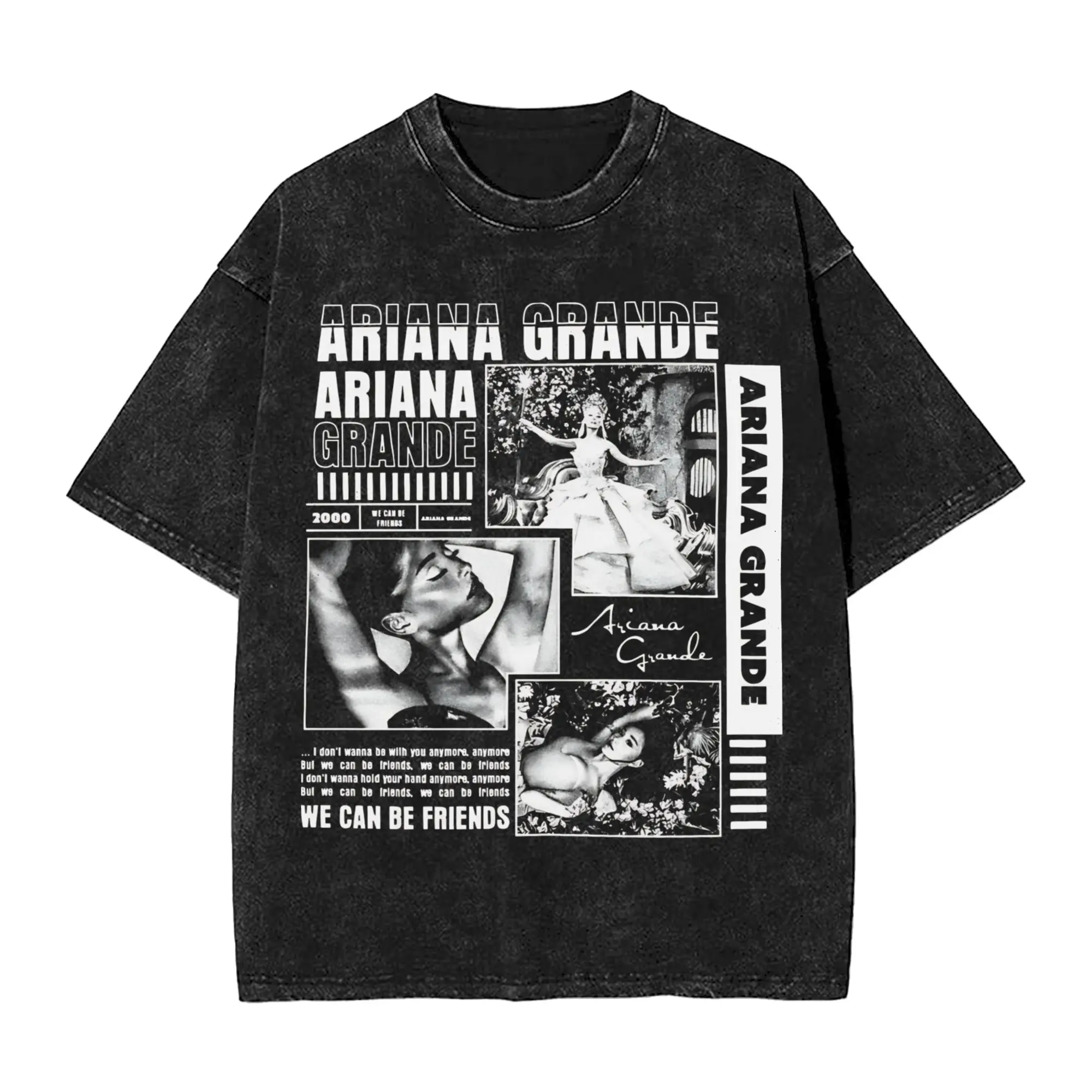 Arianas Grandes The Eternal Sunshine Tour 2026 T Shirt Hip Hop Washed Short Sleeve T-Shirts  Casual Men Women Streetwear