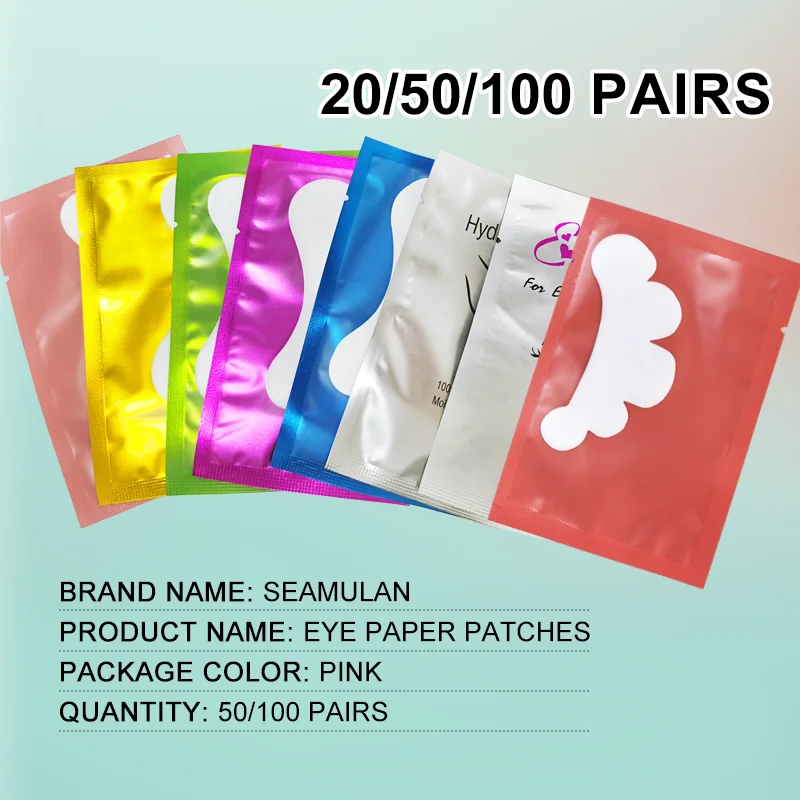 50 Pairs/Lots Eyelash Extension Eye Paper Patches Lint Hydrating Lash Extension Cloud Shape Eye Pads Eyelash Makeup Tools