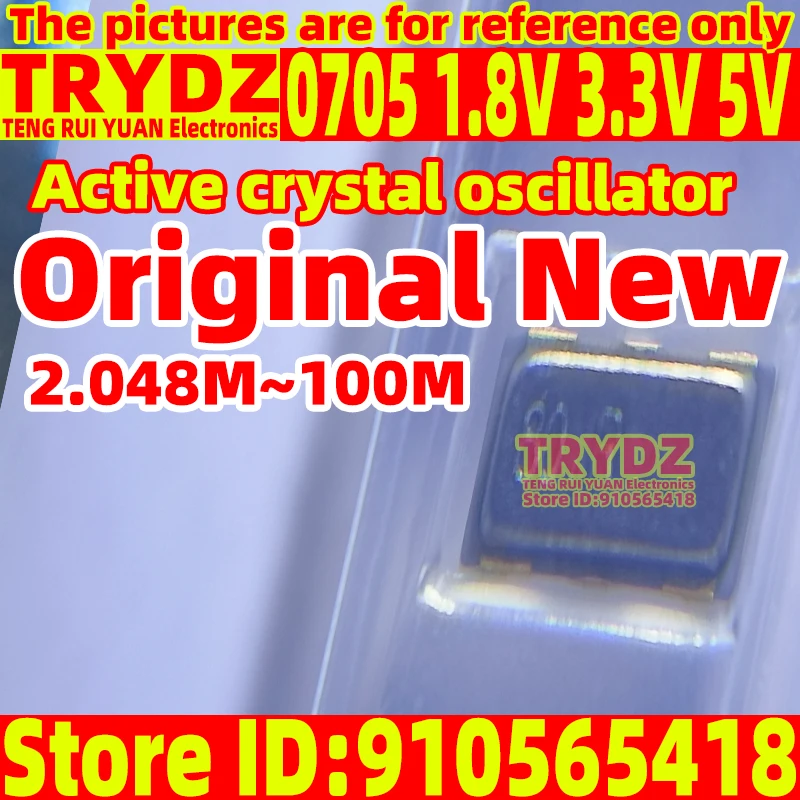 8 قطعة 7050 مذبذب الكريستال النشط 1.8V 3.3V 5V 2.048m 3.6864 4 6 8 10 11.0592 12 12.288 14.318 16 20 22.1148 24 25 26 27MHZ #1