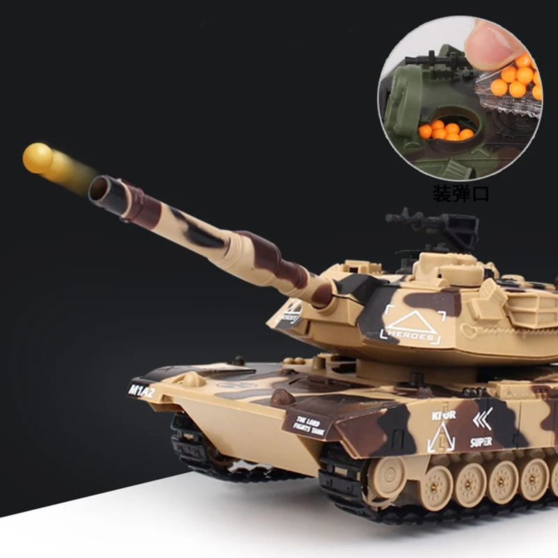 Juguetes de tanque RC de guerra militar 1:32, modelo inalámbrico todoterreno, lanzadores de rotación de 360 °, Mini tanque eléctrico, juguetes de simulación para niños