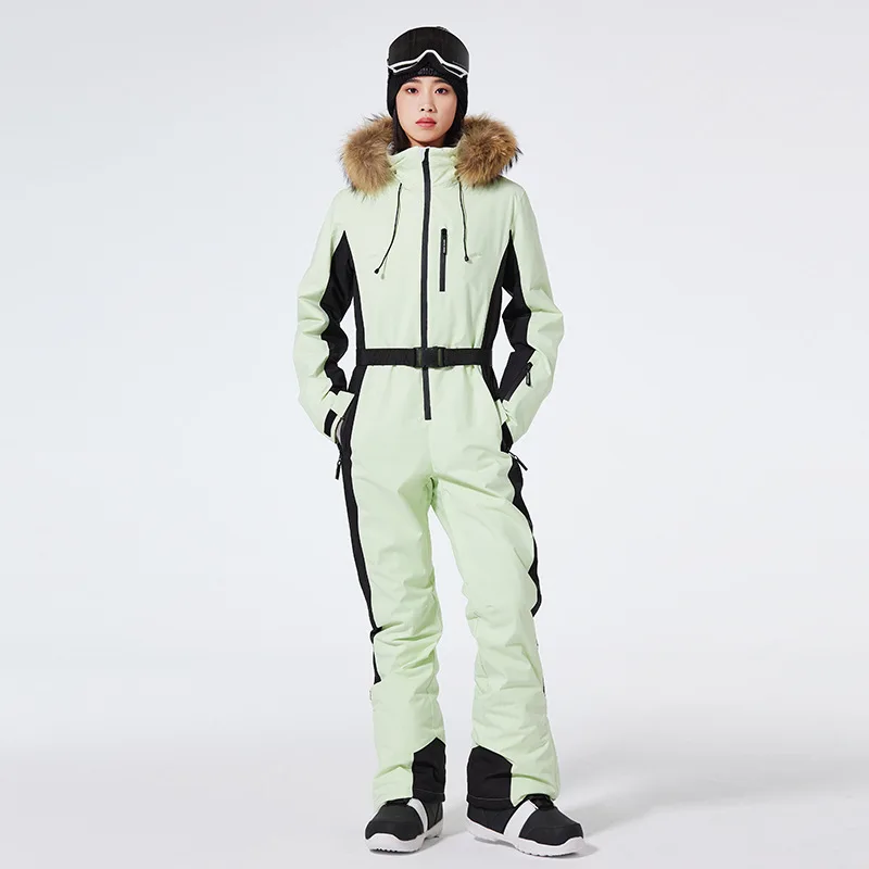 Tuta da sci monopezzo Tuta da donna slim fit invernale da esterno antivento impermeabile calda S ki Tuta da snowboard monopezzo